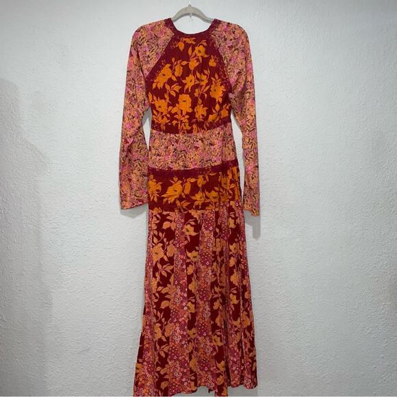 Free People Tilda Wrap Dress Maxi Medium Cottagecore Prairie Dress - Picture 7 of 13